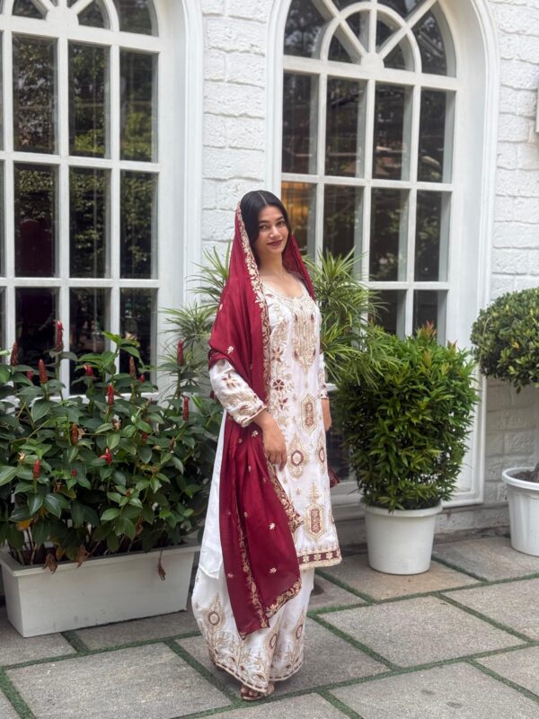 Royal Ivory Embroidered Suit Set - Image 2