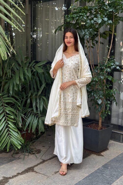 White Embroidered Salwar Kameez
