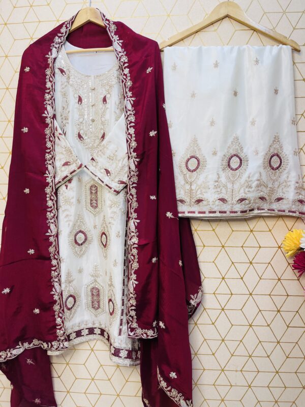 Royal Ivory Embroidered Suit Set - Image 3