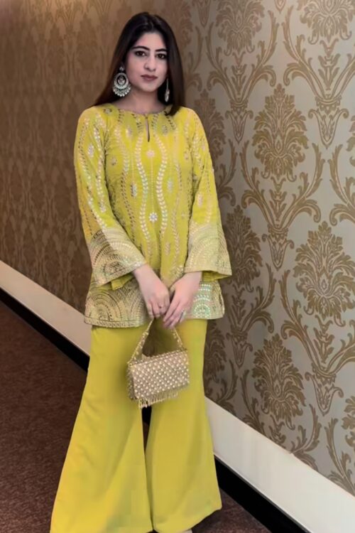 Lime Radiance Ensemble Sharara Set