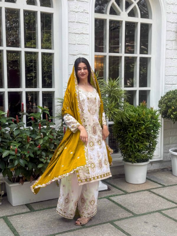 Royal Ivory Embroidered Suit Set - Image 5