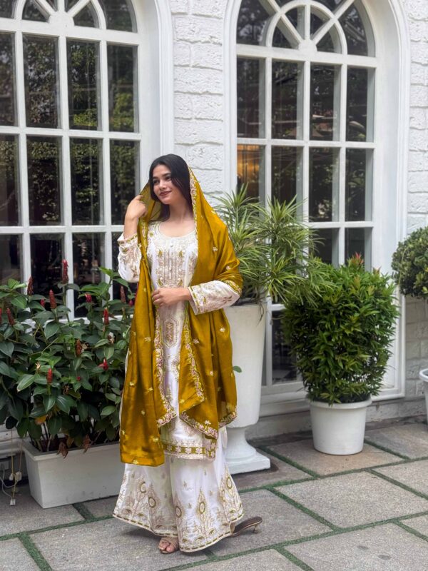 Royal Ivory Embroidered Suit Set - Image 7