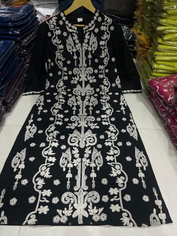 Cotton Kurti Pant Set with Dori Embroidery - Image 6