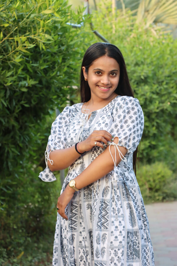 Boho Breeze Black & White Dress - Image 3