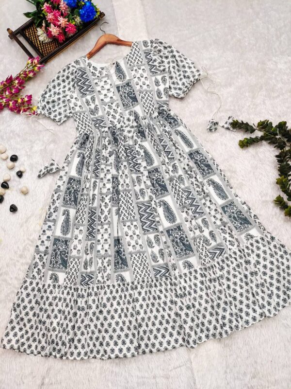 Boho Breeze Black & White Dress - Image 5