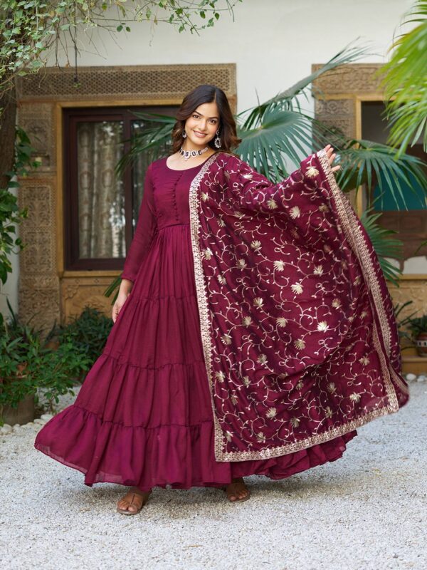 FestivaGrace Vichitra Silk Gown Set - Image 2