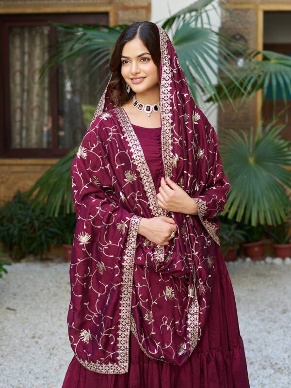 FestivaGrace Vichitra Silk Gown Set - Image 6
