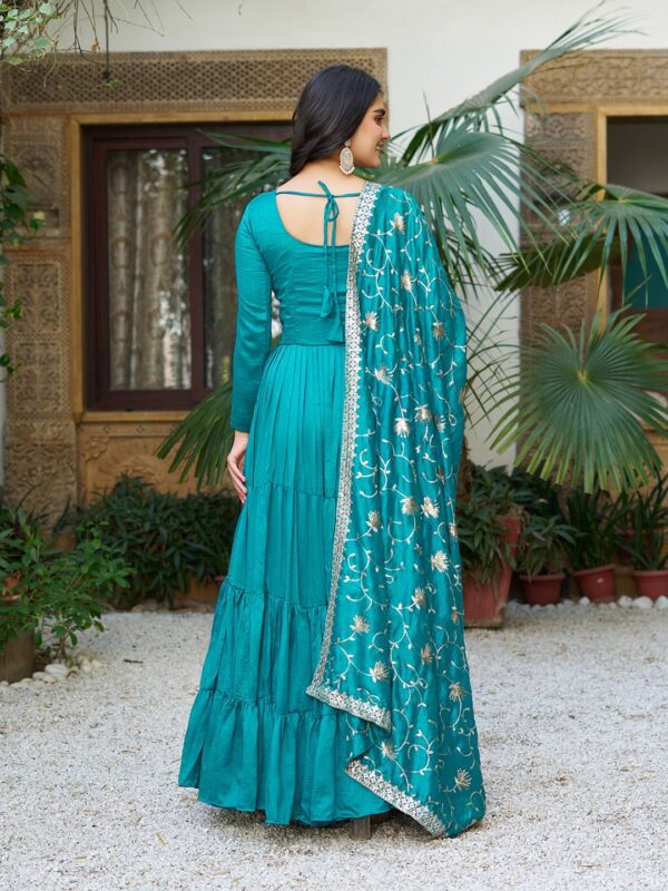 FestivaGrace Vichitra Silk Gown Set - Image 12