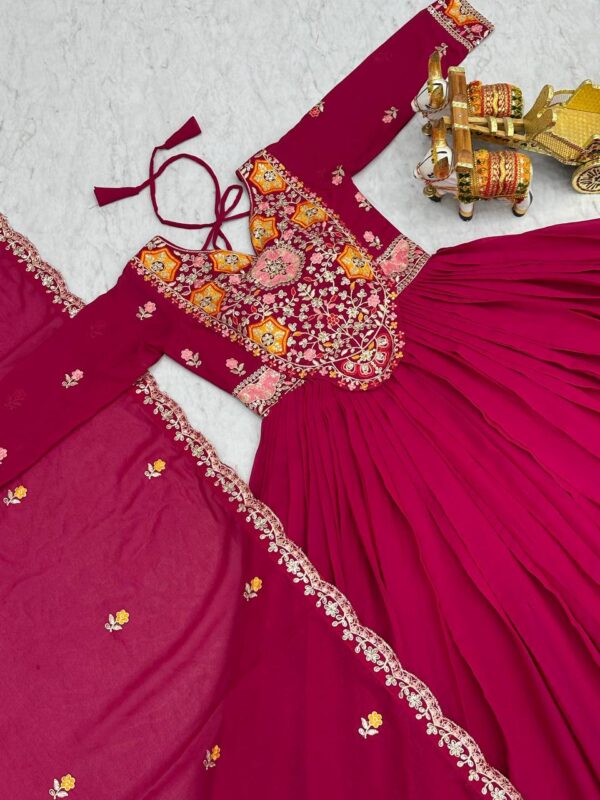 New Festival Long Gown & Heavy Dupatta - Image 5