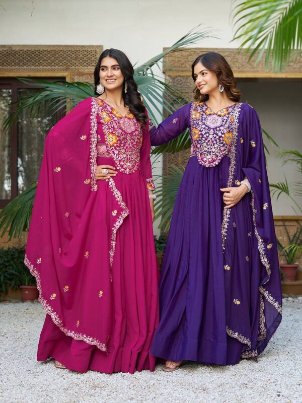 New Festival Long Gown & Heavy Dupatta