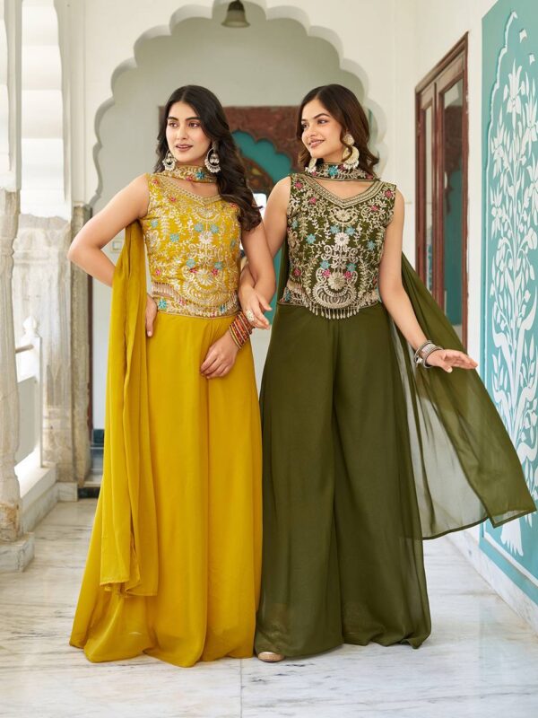 New Designer Blouse, Palazzo & Dupatta Pair - Image 11