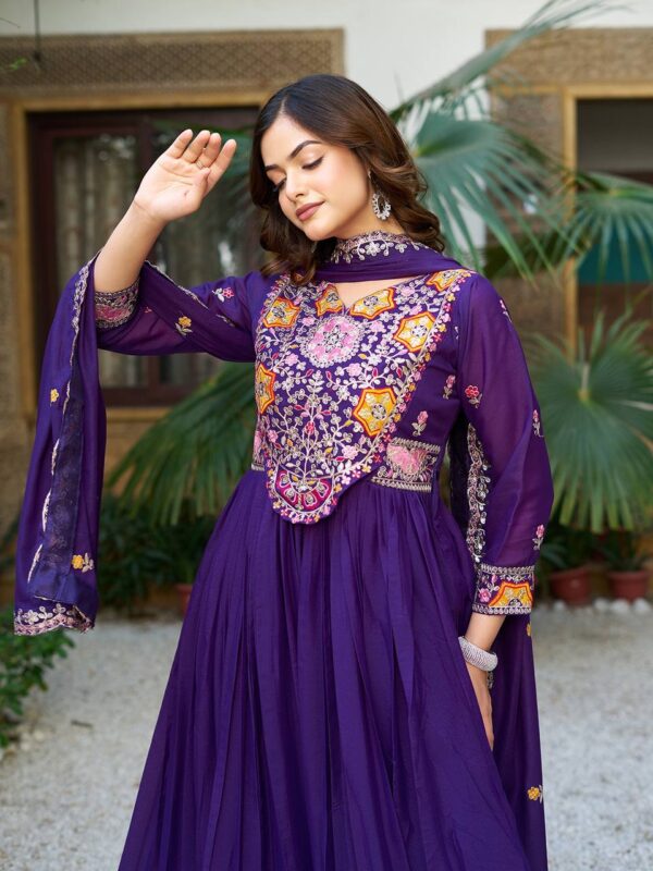 New Festival Long Gown & Heavy Dupatta - Image 6