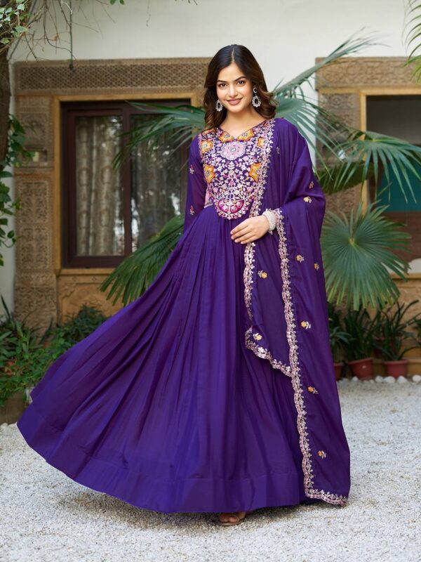 New Festival Long Gown & Heavy Dupatta - Image 7