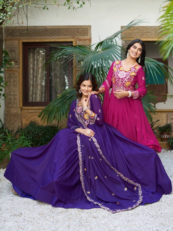 New Festival Long Gown & Heavy Dupatta - Image 9