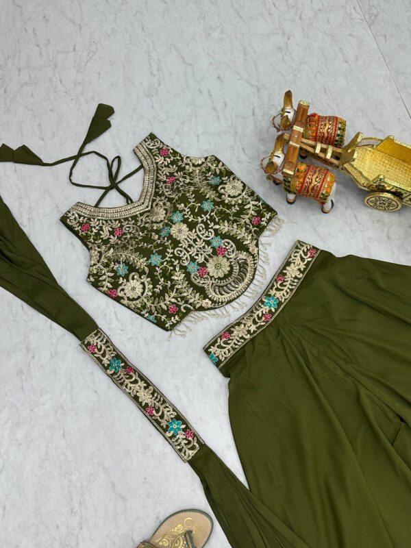 New Designer Blouse, Palazzo & Dupatta Pair - Image 9