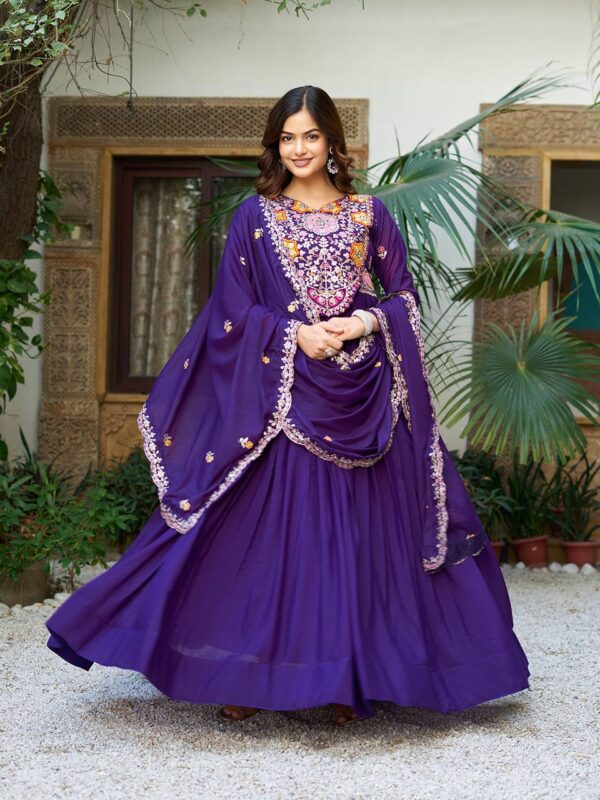 New Festival Long Gown & Heavy Dupatta - Image 8
