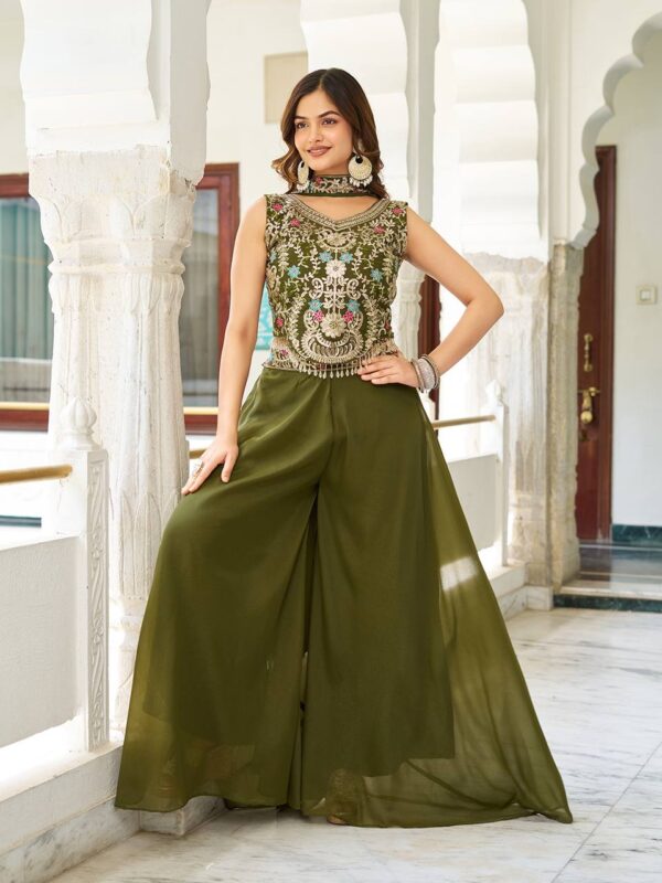 New Designer Blouse, Palazzo & Dupatta Pair - Image 7