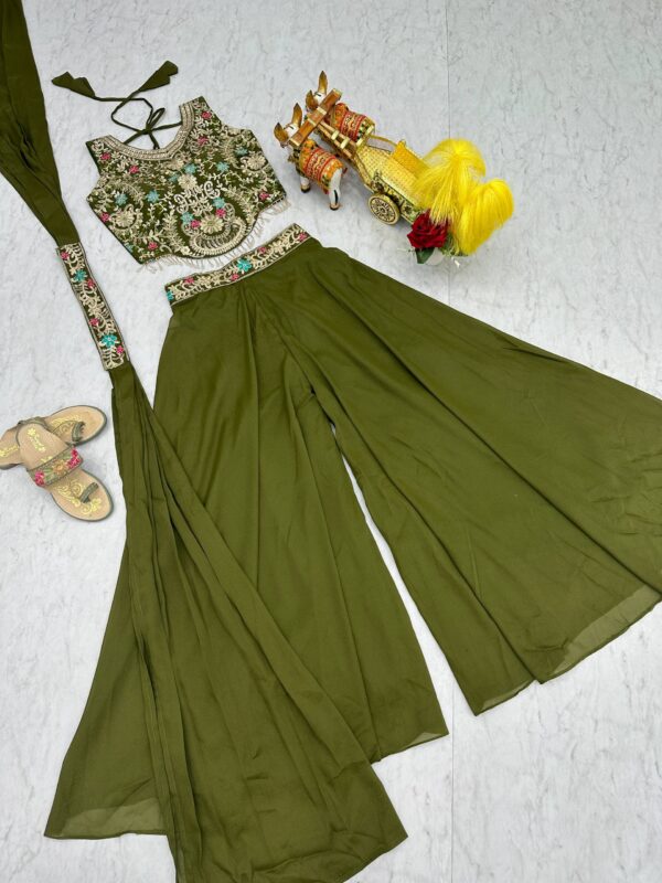 New Designer Blouse, Palazzo & Dupatta Pair - Image 10