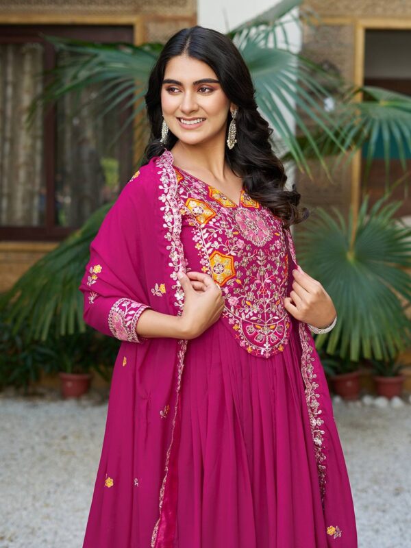 New Festival Long Gown & Heavy Dupatta - Image 2