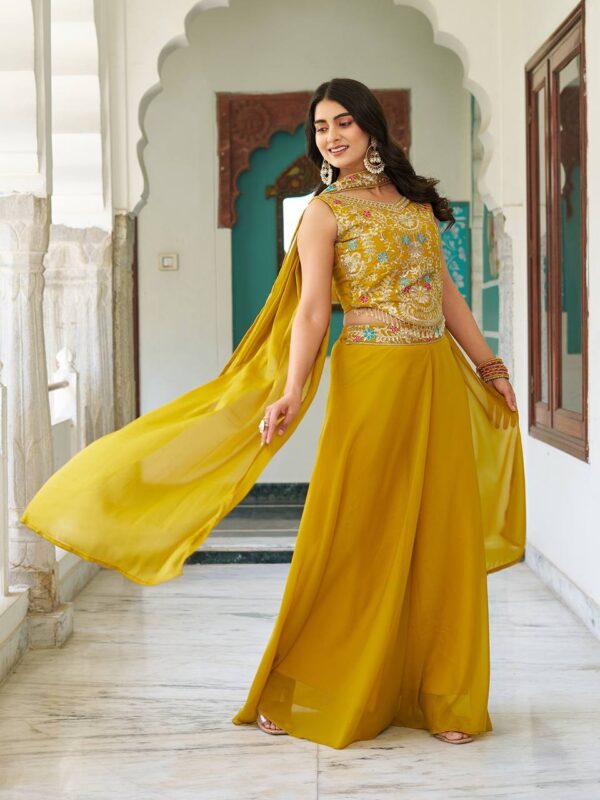 New Designer Blouse, Palazzo & Dupatta Pair - Image 4