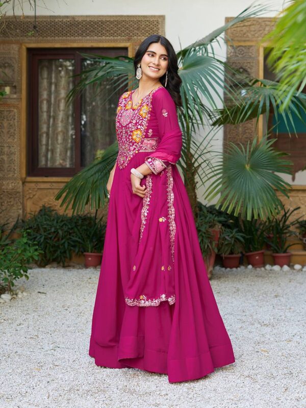 New Festival Long Gown & Heavy Dupatta - Image 4