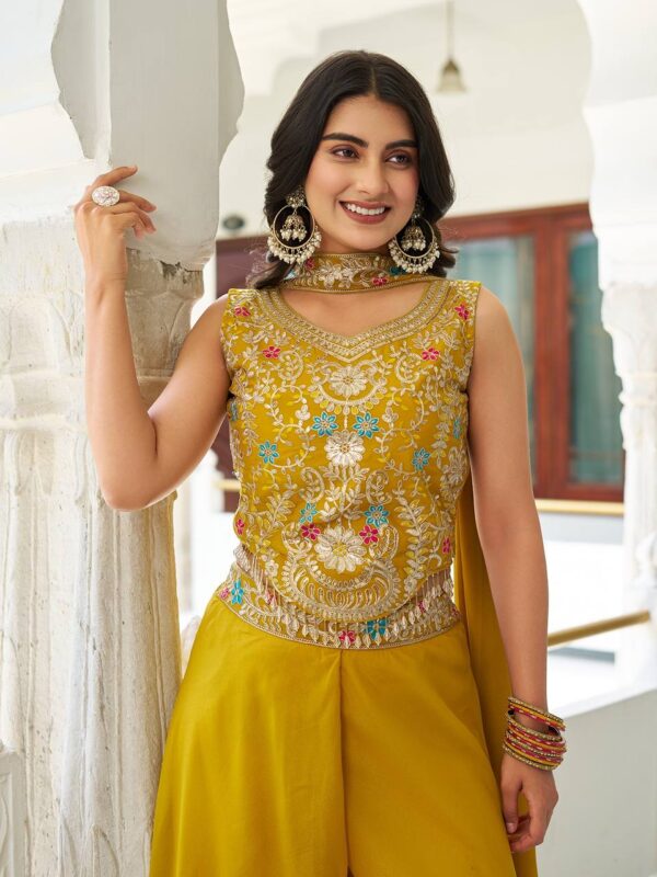 New Designer Blouse, Palazzo & Dupatta Pair - Image 3