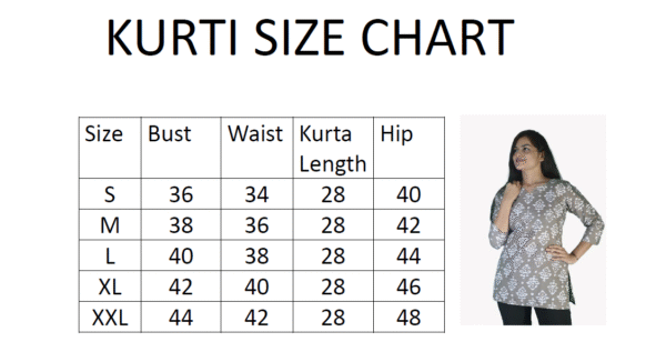 Navy Blue Printed Magic Cotton Short Kurti - Image 6